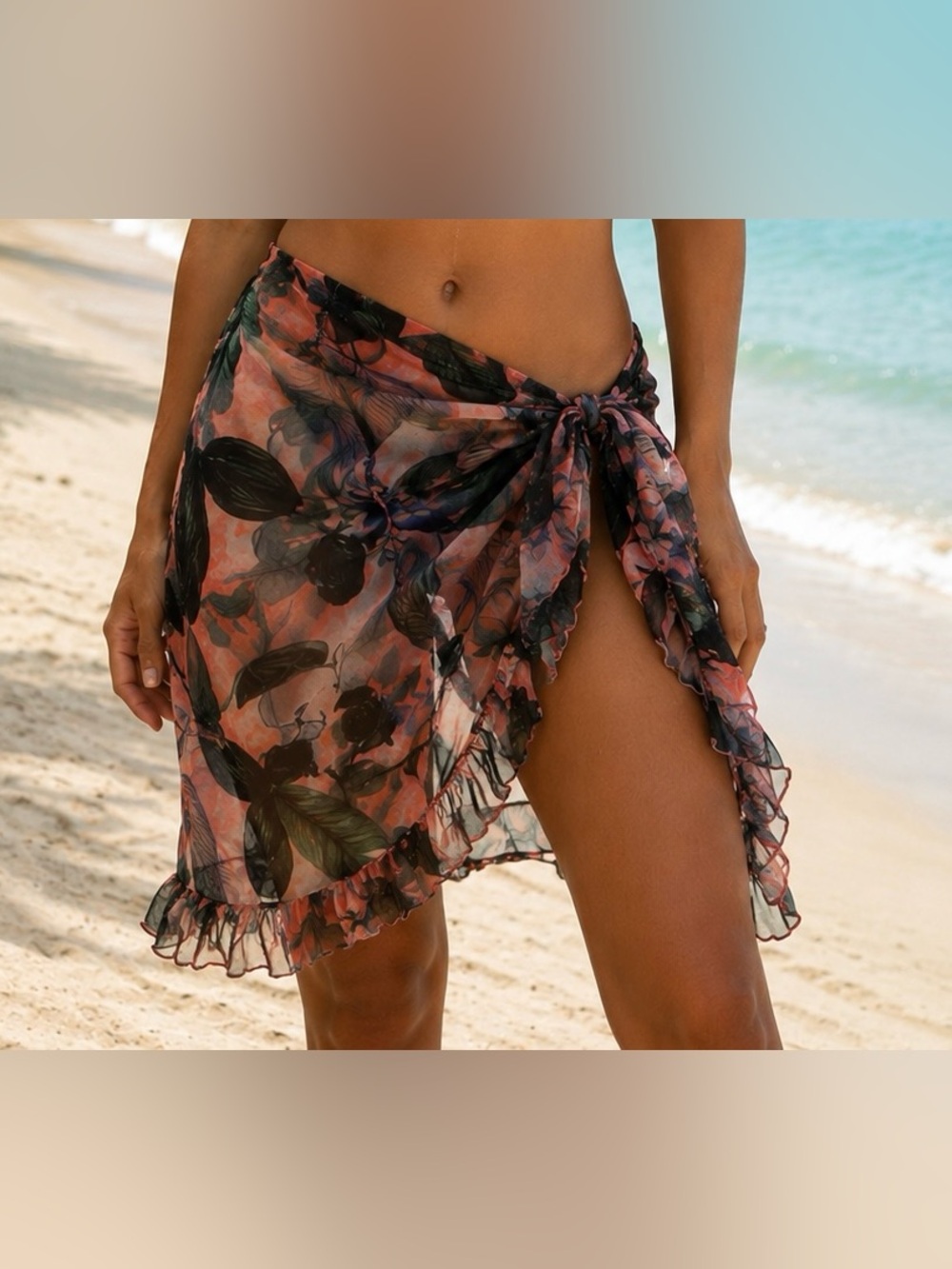 Floral sheer Beach/ pool coverup medium - Picture 1 of 3